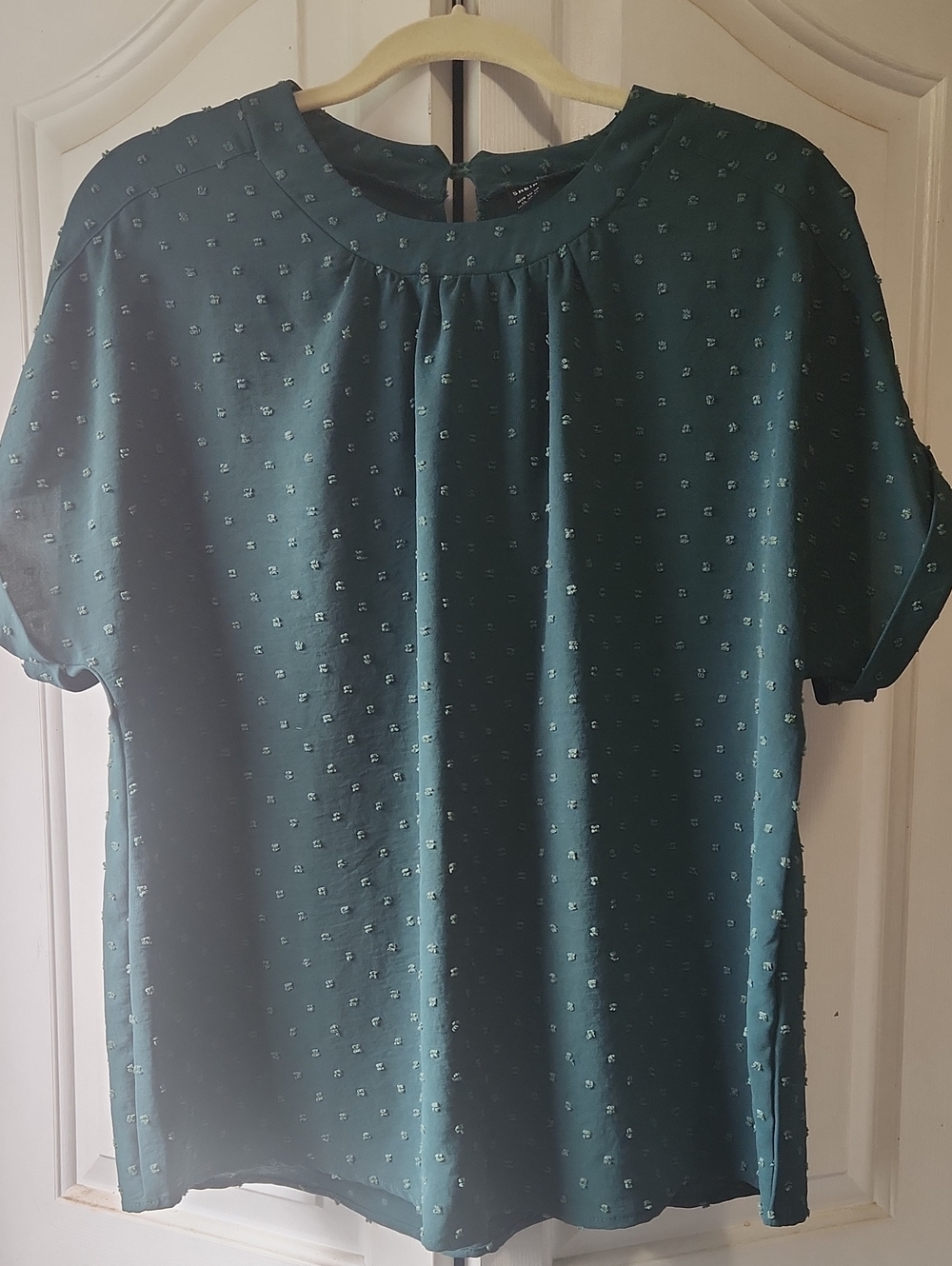 SHEIN Forrest Green Short Sleeve Printed Blouse